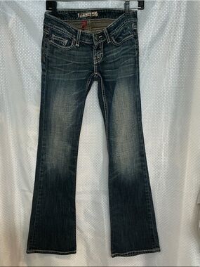 Women's Dark Wash Flared Jeans - Unbranded